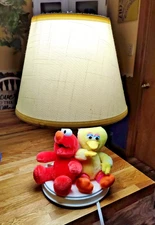 Vtg Sesame Street Elmo Big Bird Nursery/Kids Lamp Tested Works 14" Tall + Bulb