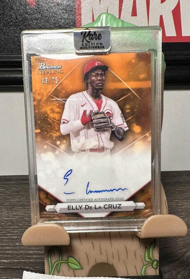 Elly De La Cruz 2023 Bowman Sterling Prospect ON CARD RC Auto Orange /75 - Image 3 of 4