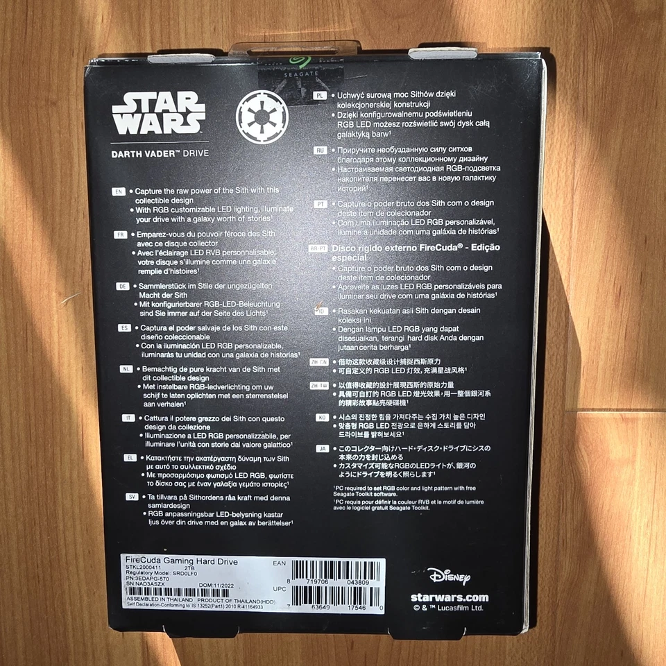 SEAGATE FireCuda 2TB External Gaming Hard Drive *DARTH VADER SPECIAL EDITION* - Image 3 of 4
