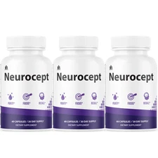 Neurocept Brain Supplement Advanced Formula Support Pills Official - 3 Bottles