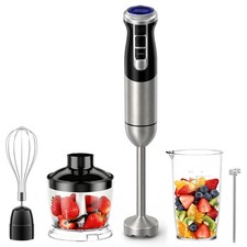 5 IN 1 Hand Blender Kitchen Set Mini Food Processor Whisk Milk Frother Beaker