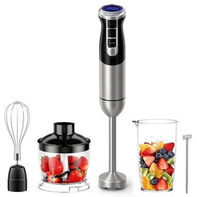 5 IN 1 Stabmixer Küche Set Mini Küchenmaschine Schneebesen Milchaufschäumer Becher