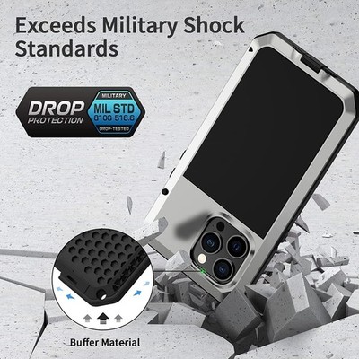 Shockproof Aluminum Metal Screen Case For iPhone 17 Pro Max 16 15 14 13 12 11 X