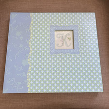 K Company 12x12 Blue Somerset Scrapbook Album Blue Green Monogram Open/New