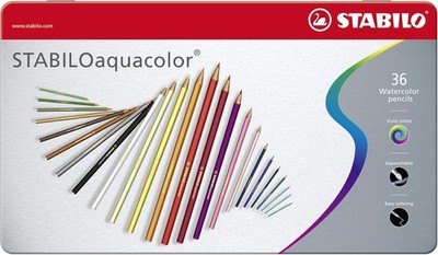 STABILO Aquacolor Aquarellstifte 36er Metalletui Buntstifte Künstler Farben Set