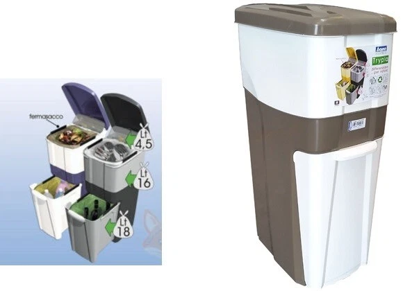 mDesign bidone spazzatura in robusta plastica - compatto contenitore