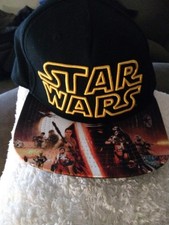 NEW Star Wars Print Snapback Graphic Flat Bill Stitched Wool Acrylic