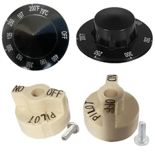 Comb Gas Valve Beige Knob & 200-400°F Thermostat Dial Knob for Fryers Range B...