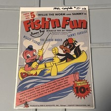 Willy the Worm and Sammy in Fish 'n' Fun Cardboard Punch Out  1940s 