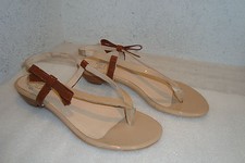 Amalfi By Rangoni Womens NWOB Patent Tan Brown Sandals Shoes 7 MED NEW