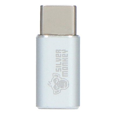 SILVER MONKEY USB-C zu Micro USB Adapter 2.0 Kabel Anschluss micro Silber Video