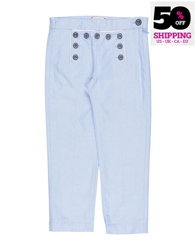 UVP350€ GUCCI Kinder Hose 8Y geknöpfte Klappe bestickt Bug Patch Made in Italy