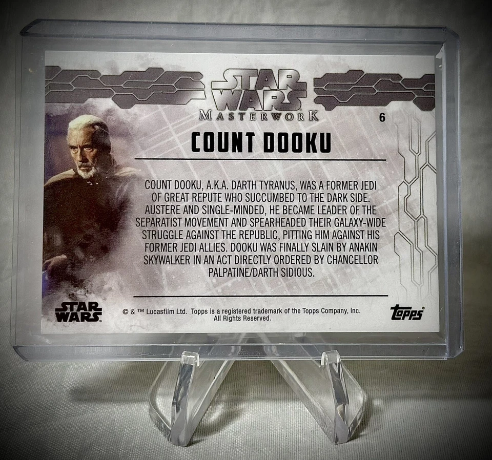2017 Topps Star Wars Masterwork - Count Dooku - Base Card #6 - Image 2 of 4