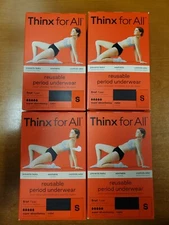4 Pack: Thinx For All Reusable Period Underwear, Brief, SMALL, Black (5363-R5P6)