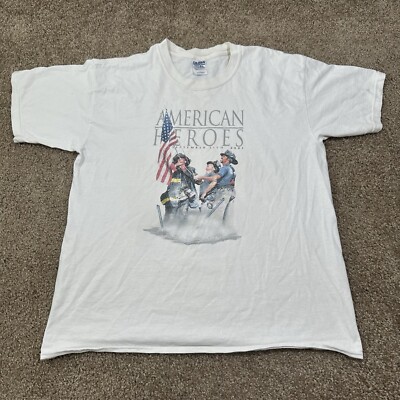 Vintage 2001 9/11 American Heroes Memorial Shirt Size Large September 11TH