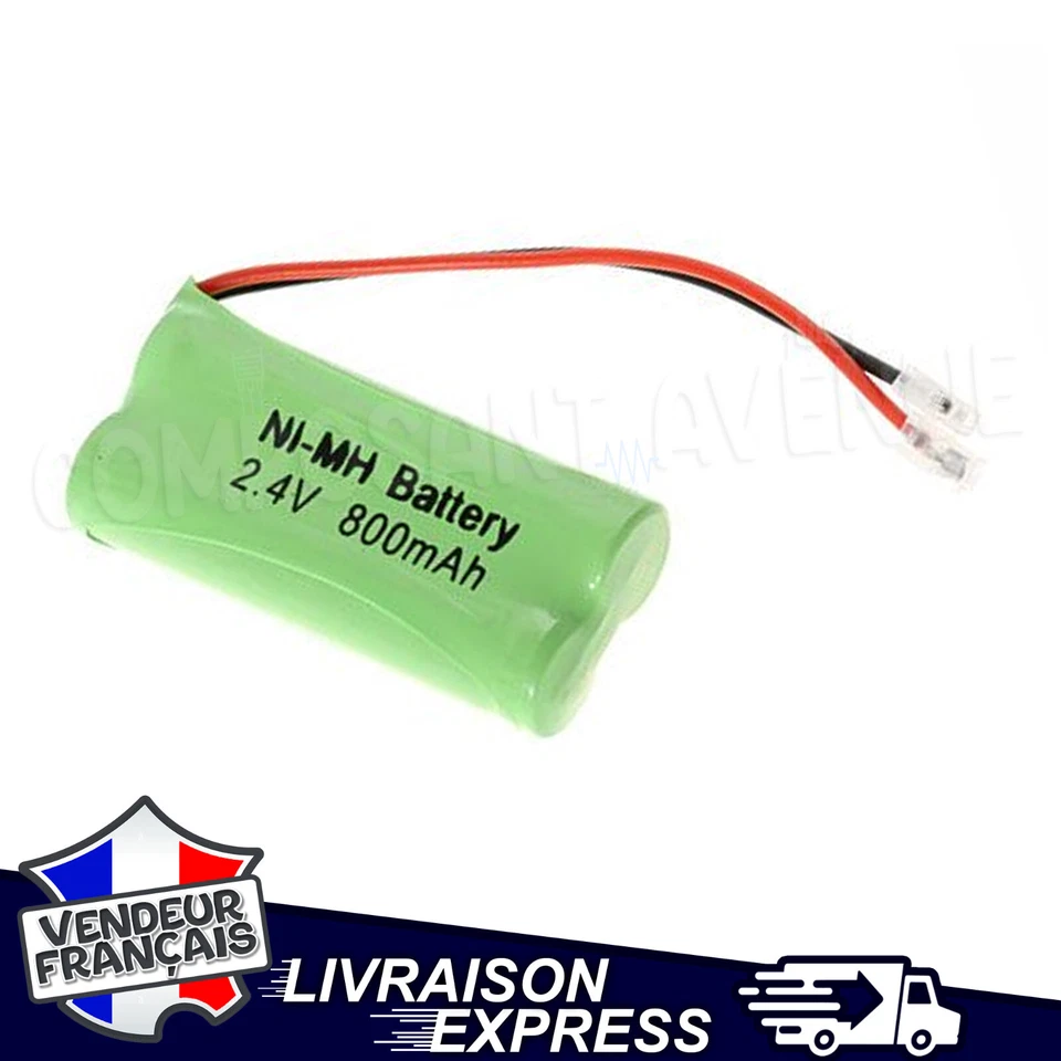PACK 2 PILES BATTERIE ACCU 2.4V AAA RECHARGEABLE 800mAh NI-MH NIMH [021]