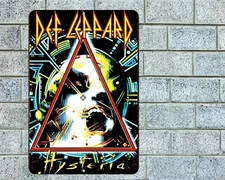 Def Leppard Hysteria Sign Aluminum Metal 8"x12" Garage Man Cave Rock Concert