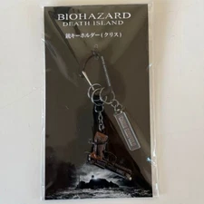 BIOHAZARD Resident Evil Death Island Chris Gun Keychain Carabiner Capcom
