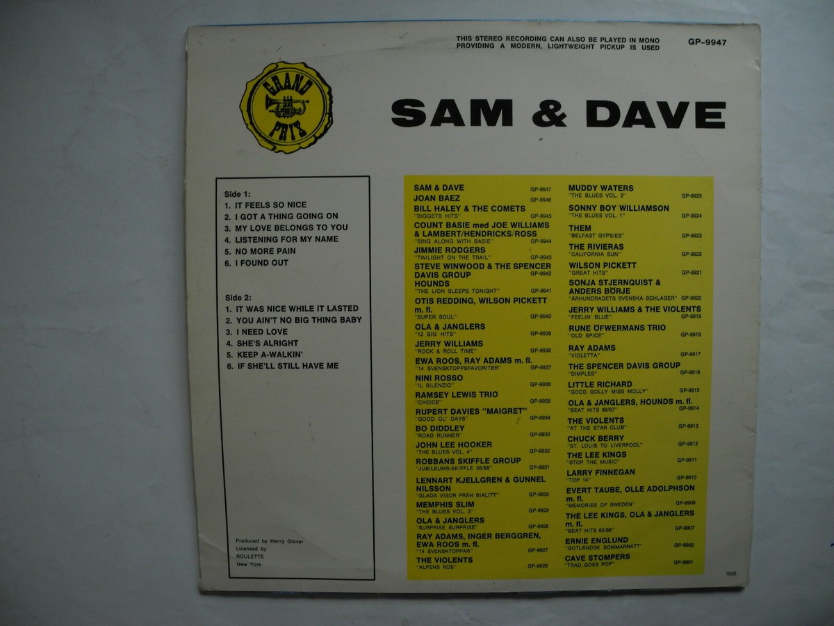 SAM & DAVE Same s/t LP 1966 Sweden Grand Prix EX/EX- | eBay