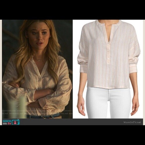 Joie Bekette Peach Striped 100% Linen 