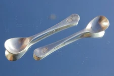 P&O LINE QUALITY SILVER PLATE SALT OR MUSTARD SPOONS, AS USED ONBOARD C-1920'S