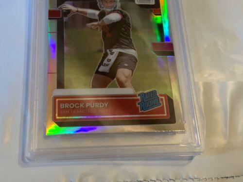 2022 Panini Donruss Football Optic Preview Rated Rookie Brock Purdy P-374 PSA 9 - Picture 3 of 7
