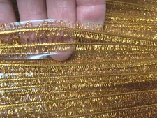 vintage bright gold metallic trim 3/8" loopy fringe tubing 1yd made in Japan