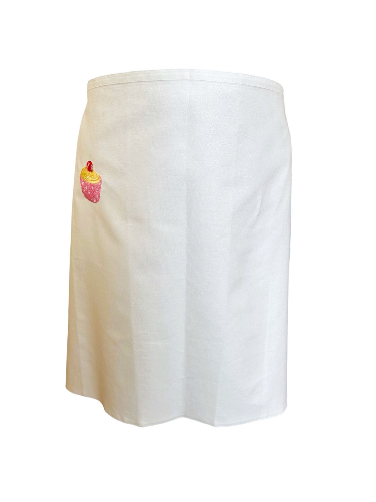 Cupcake Waist Apron Embroidered Half Bib Cotton Kitchen Chef Baking Pinny