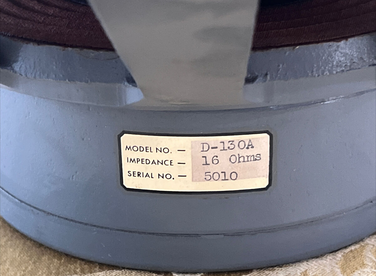 JBL (James B. Lansing) D-130 -A 16 Ohms 15 JBL (James B. Lansing) D-130 -A 16 Ohms 15