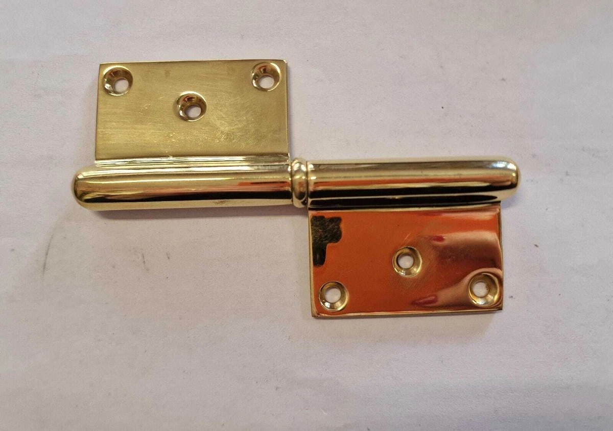 Par De Bisagras Para Puertas De Madera | Latón Pulido 100 Mm | MORETTINI | Juego Derecha E Izquierda