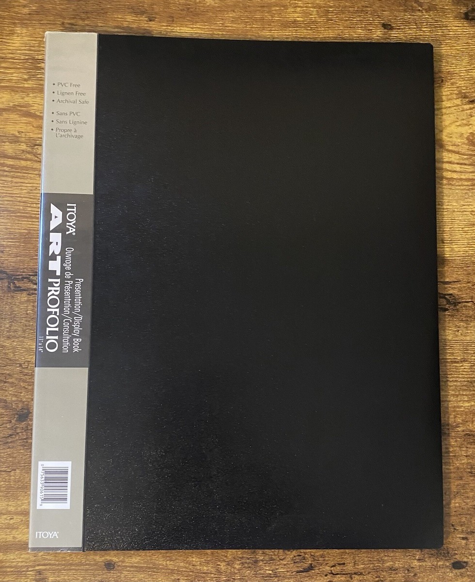 Itoya Art Portfolio - 11x14 Inches, 24 Acid-Free Pages, Black & Silver Presentation Book