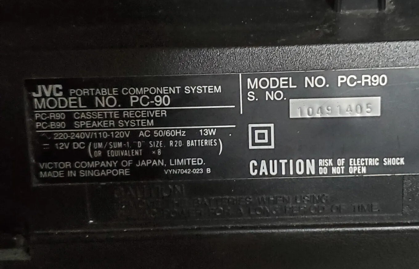 JVC PC90 Boombox Ghetto Blaster Plays and Working But Needs Belt For