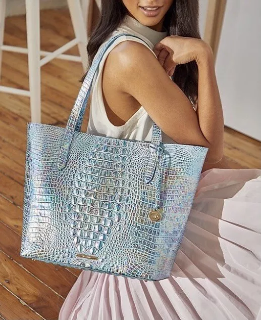 BRAHMIN Brooke Tote Wonderland Opalescent Leather Travel Bag Clutch Wallet NWT