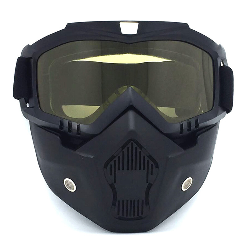 Occhiali Moto E Motocross BOLLFO - Maschera Viso Staccabile, Antiproiettile, Per ATV E Bici Da Fuoristrada