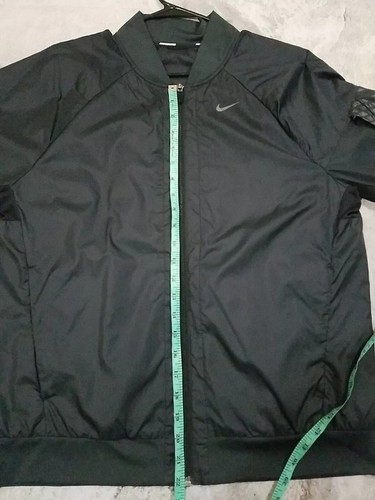 Mens Large Nike Running Full Zip Black Reflective Jacket - Picture 3 of 11