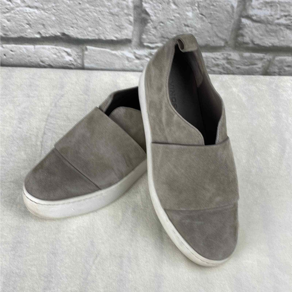 Vince Wallace Grey Suede Slip-on Platform Sneakers | eBay display picture 3