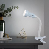 Klemmleuchte Schreibtischleuchte Leselampe E14 Weiß Flexo-Arm Schwenkbar Metall
