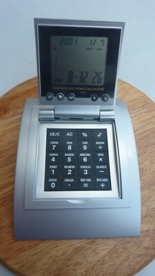 Natico Multifunctional World time Clock,Calendar and Calculator (10WT208)
