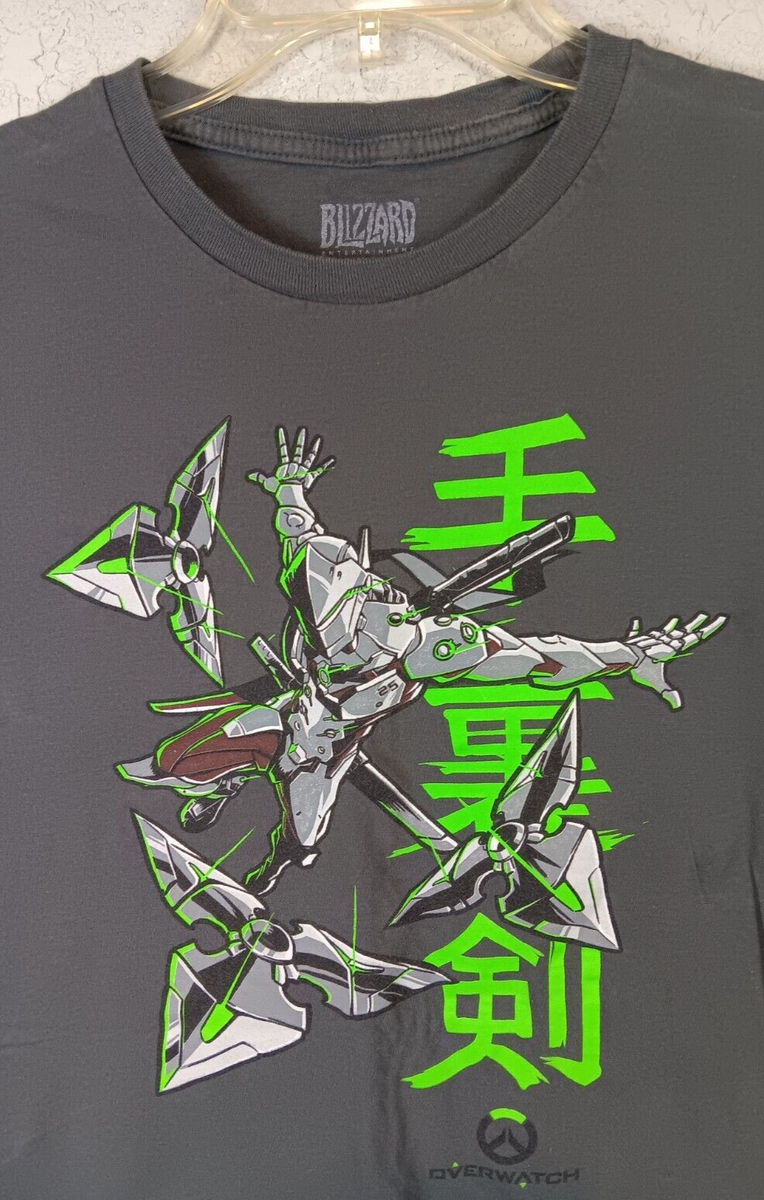 Men's Blizzard By Jinx Gray Overwatch Genji Graphic T Shirt Size