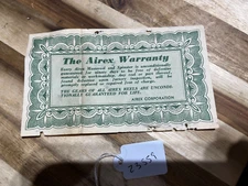 Vintage Airex Bache Brown Spinter fishing reel warranty flyer (23559)