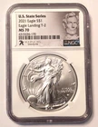 2021 U.S. American Silver Eagle $1 State Series Illinois Eagle Landing NGC MS70