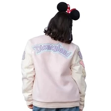 Women's Disneyland Stoney Clover Lane Pink Girl's Varsity Jacket for Ladies Gift