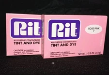 RIT All Purpose Fabric Tint And Dye - Rose Pink - Old Formula! Lot Of 2