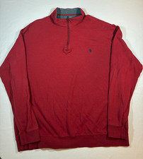 Polo Ralph Lauren 1/4 Zip Pullover Sweater Men  s 2XLT Red with Blue Pony
