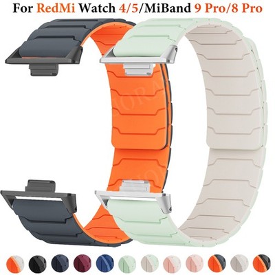 Silicone Magnetic Band For Xiaomi Mi Band 8 9 Pro/Redmi Watch 4 5 6 Wrist Strap