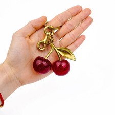 Keychain Cherry Bag Charms Purse  Key Chains Women Cute /Red