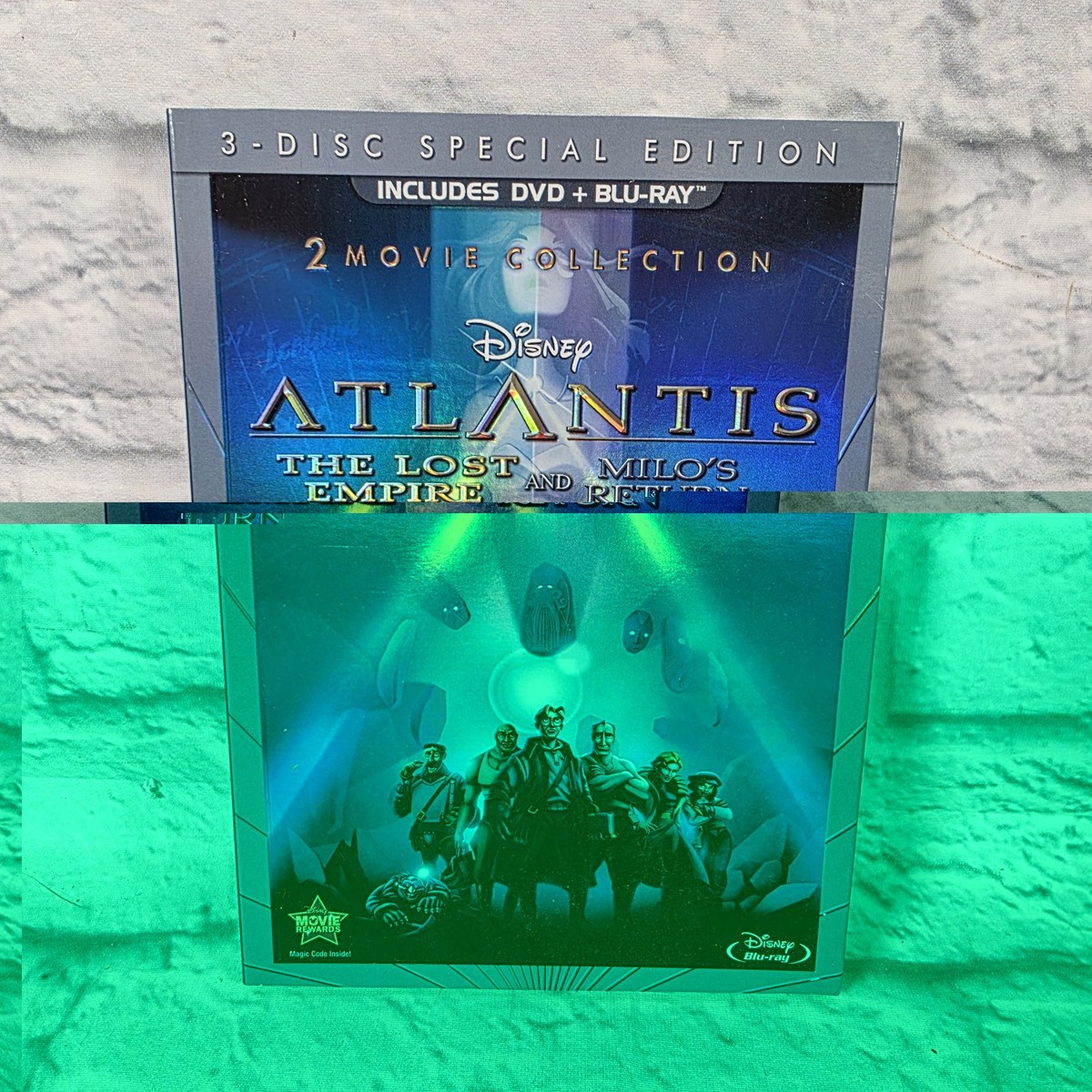 Disney Atlantis The Lost Empire & Milos Return Blu Ray DVD 3 Disc