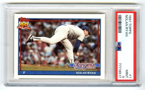 NOLAN RYAN~TEXAS RANGERS~1991 TOPPS PSA-9 MINT GRADED BASEBALL CARD#1 (NEW CASE)