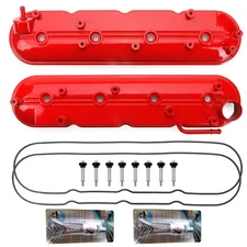 Red Valve Covers left & right Compatible with Silverado Sierra Express Savana...