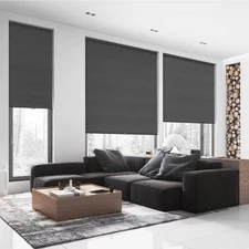 LazBlinds Cordless Honeycomb Blackout Blinds In Black, 31" x 64"
